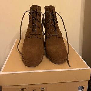 MICHAEL Michael Kors Carrigan Lace-Up Booties – Dark Caramel – Size 8